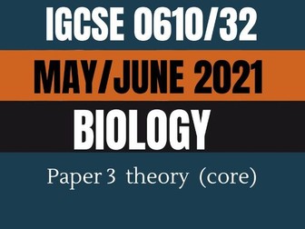 IGCSE Biology 0610/32 Past exam Paper