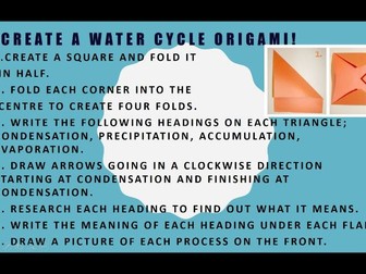 Water Cycle powerpoint and origami exercise