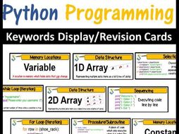 Python Programming Keywords Display/Revision Cards)