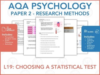 L19: Choosing A Statistical Test - Research Methods - AQA Psychology