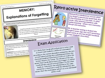 Explanations of Forgetting - Year 1 Memory - AQA A level Psychology