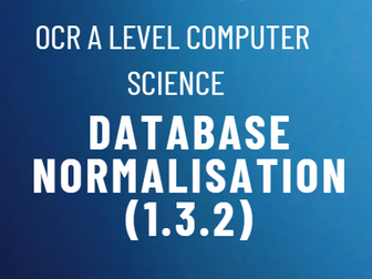 Database Normalisation (A Level)