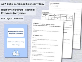 AQA GCSE Biology Required Practical: Enzymes (Amylase) – Student Worksheet & AQA‑Style Mark Scheme