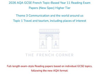 2026 AQA GCSE French Topic-Based Reading Exam Paper 3.1 – Higher Tier