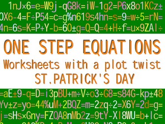 ONE STEP EQUATIONS - ST.PATRICK'S DAY