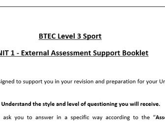 BTEC SPORT LEVEL 3 (2016 specification) Unit 1 - external assessment support booklet