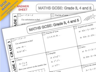 GCSE Maths Laddered Algebra Revision Pack: Grades 3-5