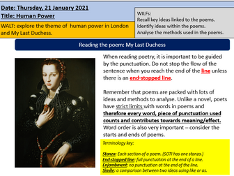 London and My Last Duchess Poetry Lesson Grade 4