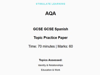 AQA GCSE Spanish Reading Practice Paper