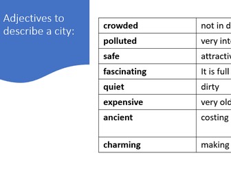 Describing and comparing two cities - EFL