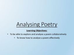 Analysing Poetry