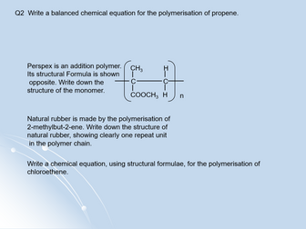 Alkene Questions (with answers) for A level Chemistry.