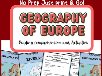 Geography of Europe worksheet | Activities | Maps