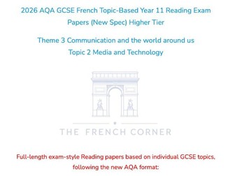 2026 AQA GCSE French Topic-Based Reading Exam Paper 3.2 – Higher Tier