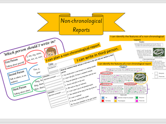 bundle/unit of work KS2 non-chronological reports presentation WAGOLL planning sheet third person