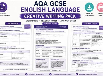 AQA GCSE English Language Paper 1 creative writing activity