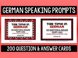 GERMAN SPEAKING PROMPTS - 200 CARDS & REFERENCE BOOKLETS 3&4- SEPARABLE VERBS PRESENT/PERFECT TENSE