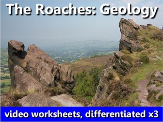 Sandstone Geology: video worksheets, differentiated x3