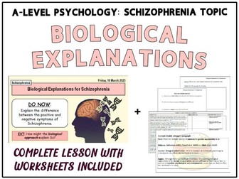 A-Level Psychology - BIOLOGICAL EXPLANATIONS FOR SCHIZOPHRENIA (Schizophrenia Topic)