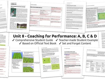 BTEC Level 3 In Sport - Unit 8 Complete Package