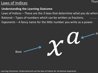 A Level Mathematics - Laws of Indices AS