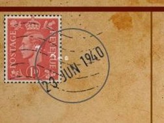 WW2 Postcar writing template