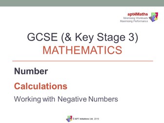 apt4Maths: PowerPoint Presentation (10 of 13) on Calculations -  WORKING WITH NEGATIVE NUMBERS