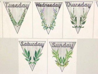 Natural days of the week bunting