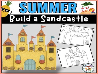 Build a Sandcastle Summer & End of Year Craft | Beach Day Craft Coloring Pages