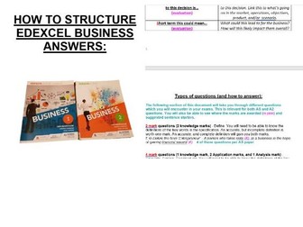 A-Level Business - Step-by-step of how to structure different mark question answers