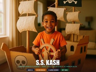 Cardboard Pirate Ship Blueprint — Kids Creative Play STEM Build