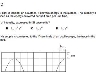 Physics A level Waves Multiple Choice Questions OCR