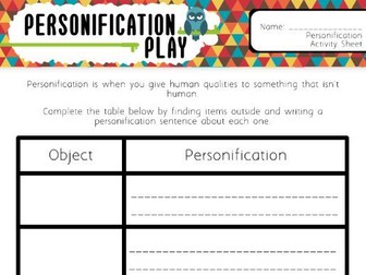 Outdoor Personification Activity - FREEBIE