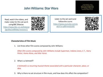 Star Wars Set Work Question Pack & Answers