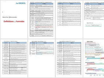 EDEXCEL Key Terms Definitions List - Year 1 Micro-economics