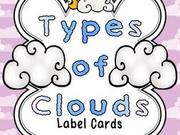 Types of Clouds Label Cards