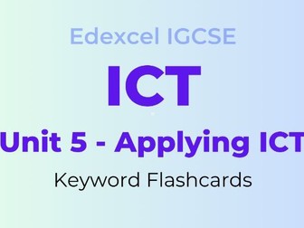 ICT - Edexel IGCSE - Unit 5 EAL Flashcards