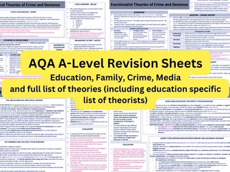 Sociology AQA AS & A-Level Topic sheets