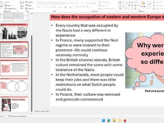 OCR B GCSE history living under Nazi rule lesson 15-east Vs west experiences