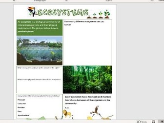 KS3 Ecosystems Activity