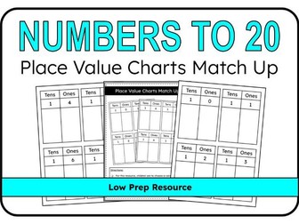 Place Value Charts Match Up Activity