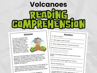 Volcanoes Reading Comprehension for KS2 (Grades 3 - 5) | Guided Reading Task