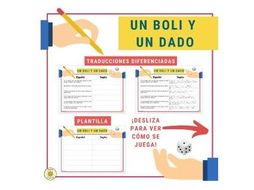 un boli y un dado tiempo libre plantilla spanish 1 pen 1 die free time adaptable template teaching resources un boli y un dado tiempo