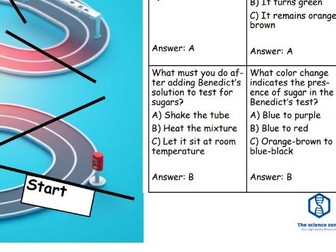 B1 Food Tests and Calorimetry Racing Game with Revision Cards (Free)