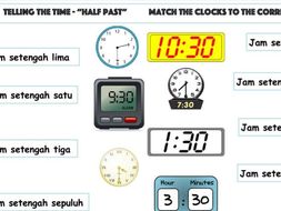 Telling the Time in Indonesian "Half Past" the Hour