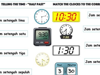 Telling the Time in Indonesian "Half Past" the Hour