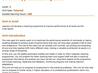 L3 BTEC 2019 Unit D1: Applied Coaching