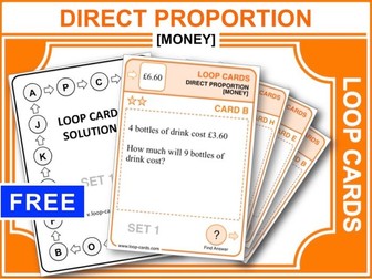 Direct Proportion: Money (Loop Cards)
