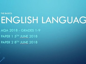 AQA GCSE English Language Paper 1&2 Revision cards 2018