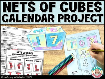 Nets of Cubes Calendar Maths Craft Project